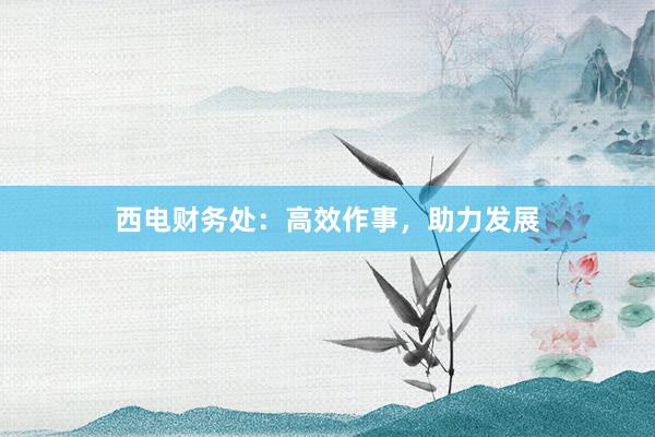 西电财务处：高效作事，助力发展